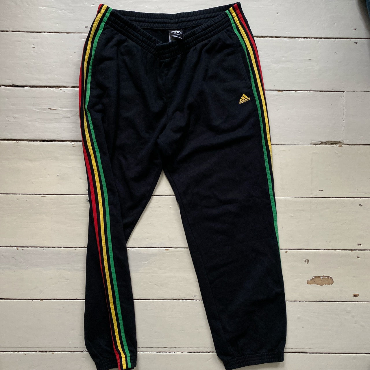 Adidas Rasta Colours Black Joggers (XL)