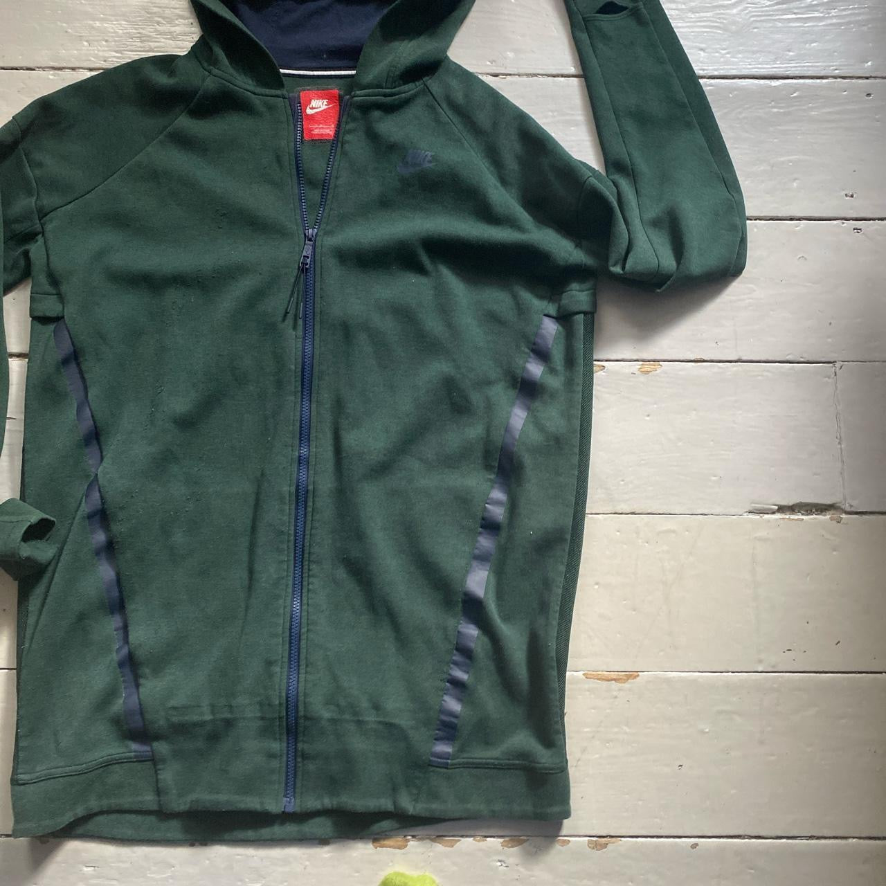 Nike Tech Fleece Long Green Hoodie (Large)