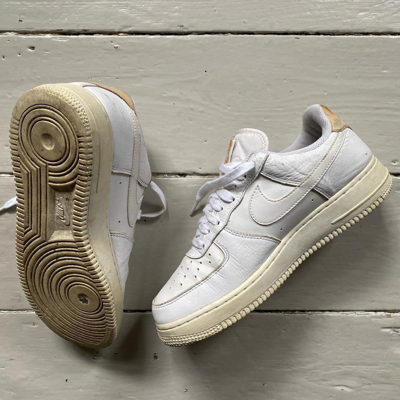 Nike Air Force 1 White and Beige (UK 7)