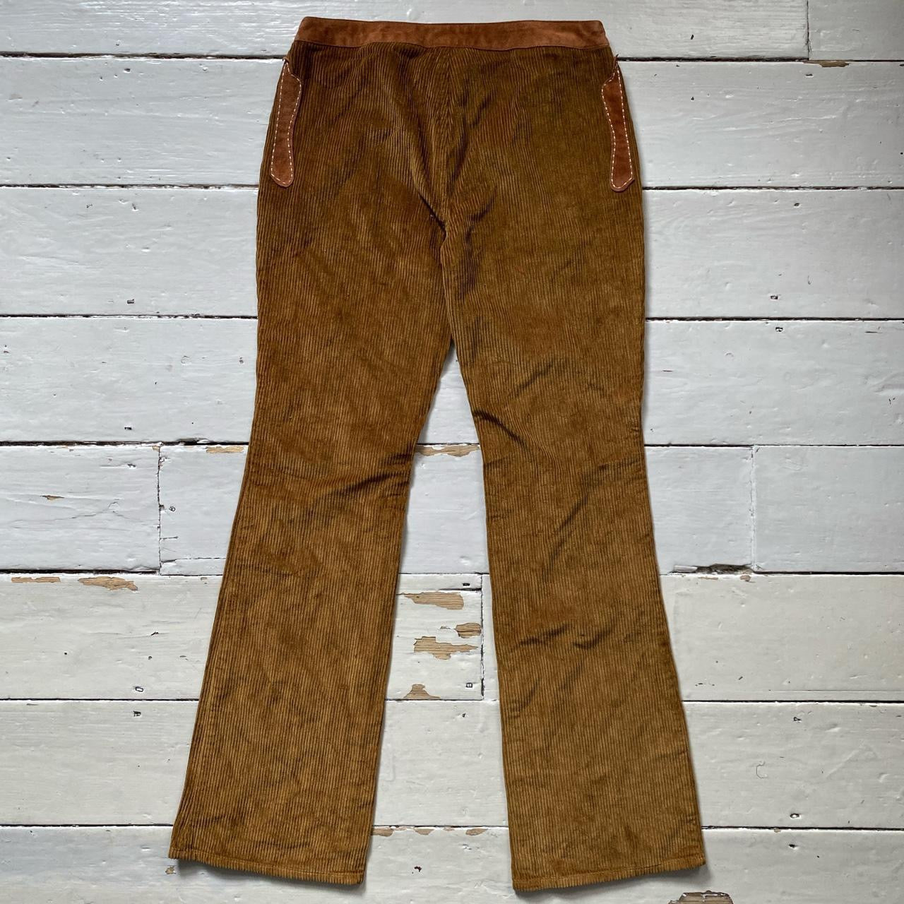 Dolce and Gabbana D&G Vintage Suede Corduroy Flare Jeans (30W)