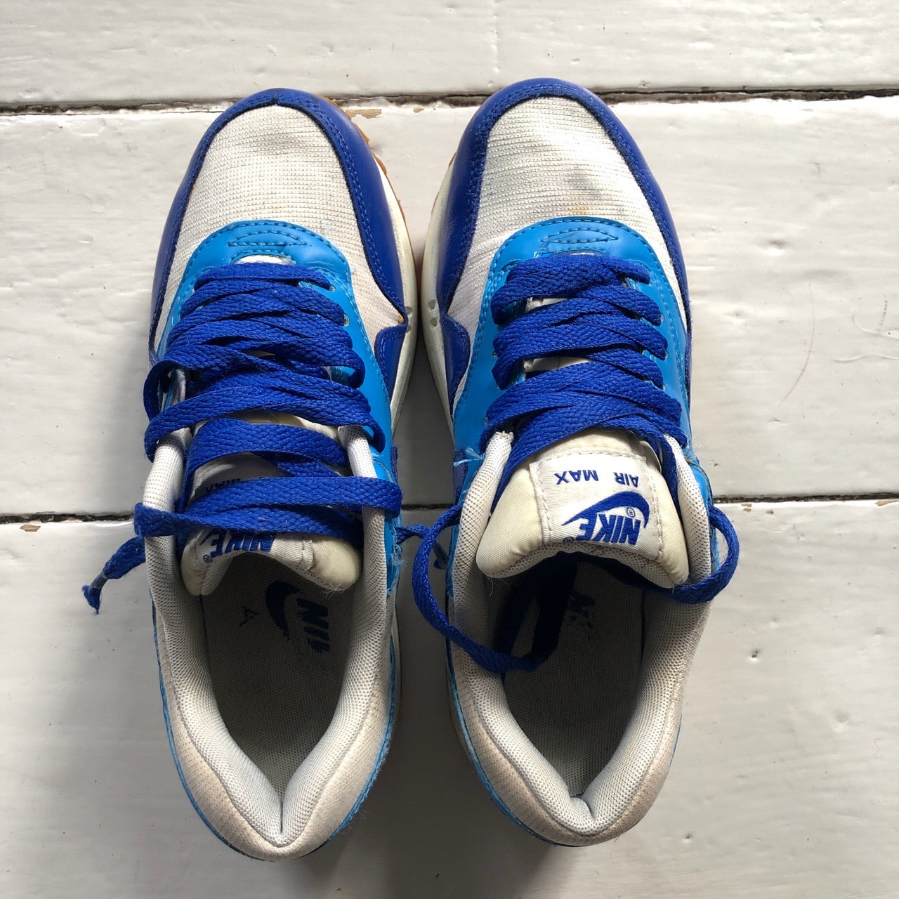 Nike Air Max 1 Blue and White (UK 3.5)