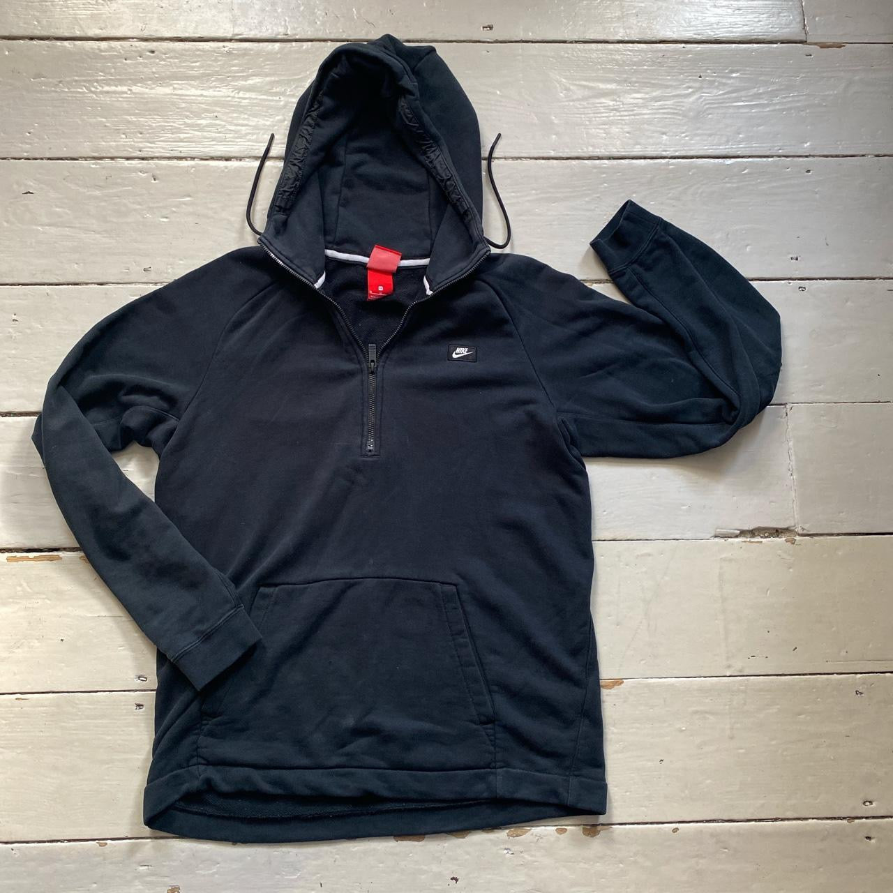 Nike Box Logo Swoosh Black Quarter Zip Jumper (Medium)