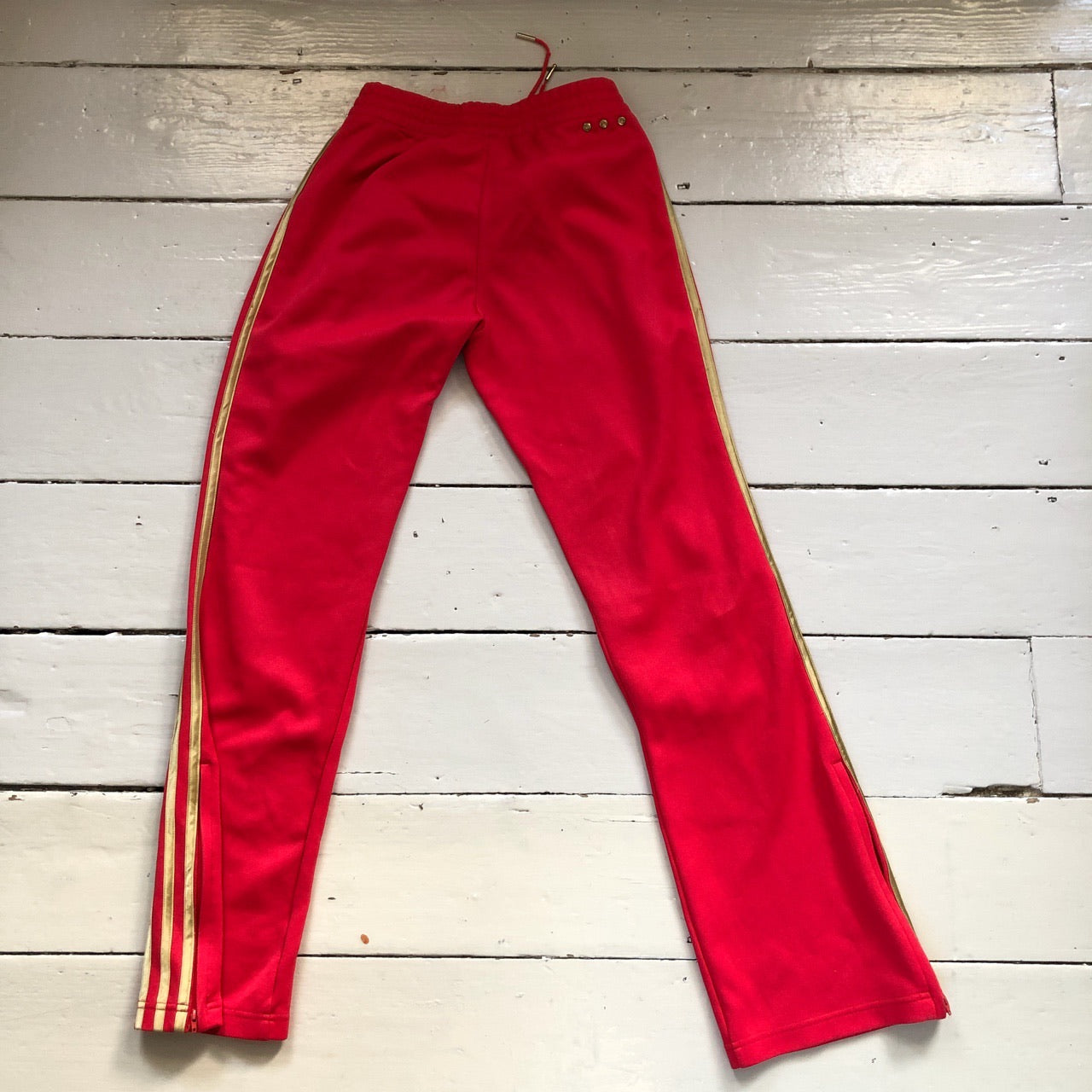 Adidas Red and Gold Bottoms (Size 10)