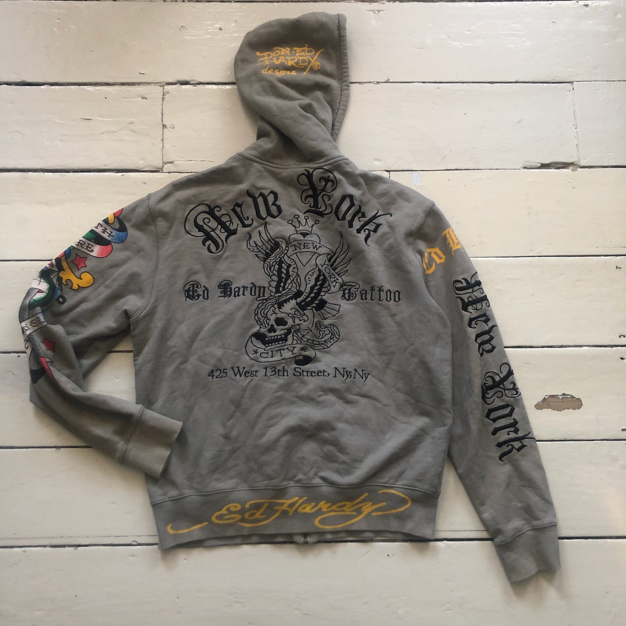 Ed Hardy Vintage Grey Hoodie (Medium)