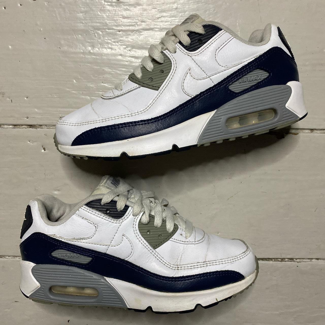 Nike Air Max 90 White Navy (UK 4.5)