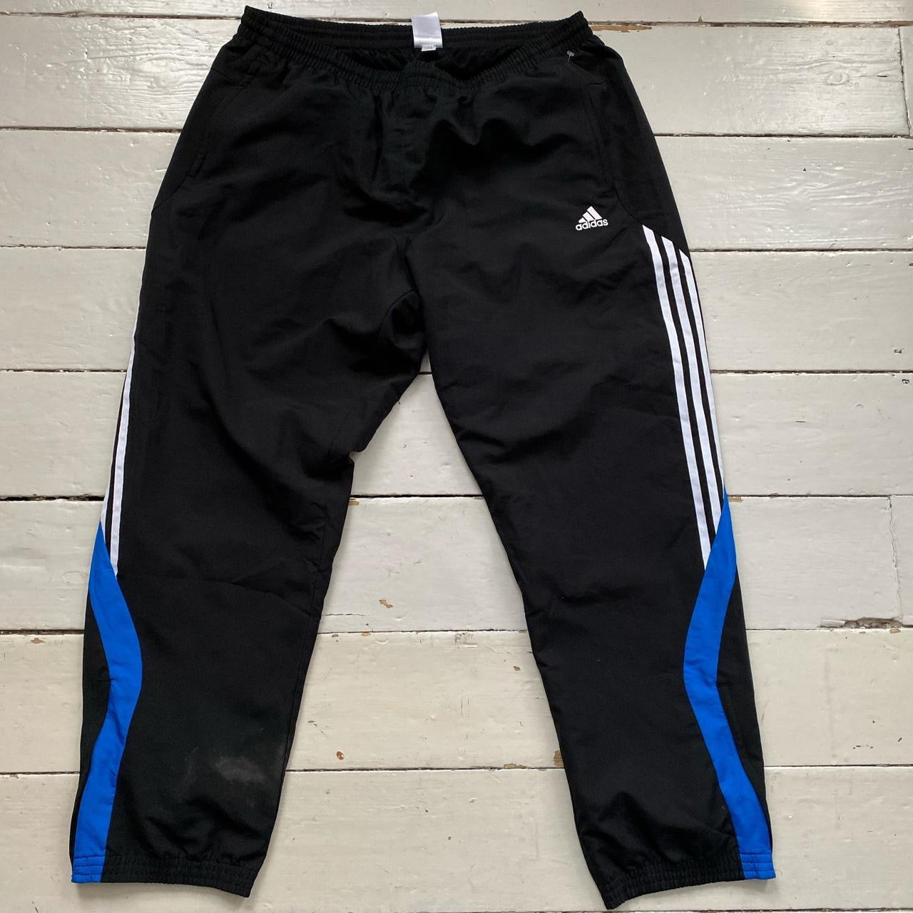 Adidas Black and Blue Shell Bottoms (XXL)