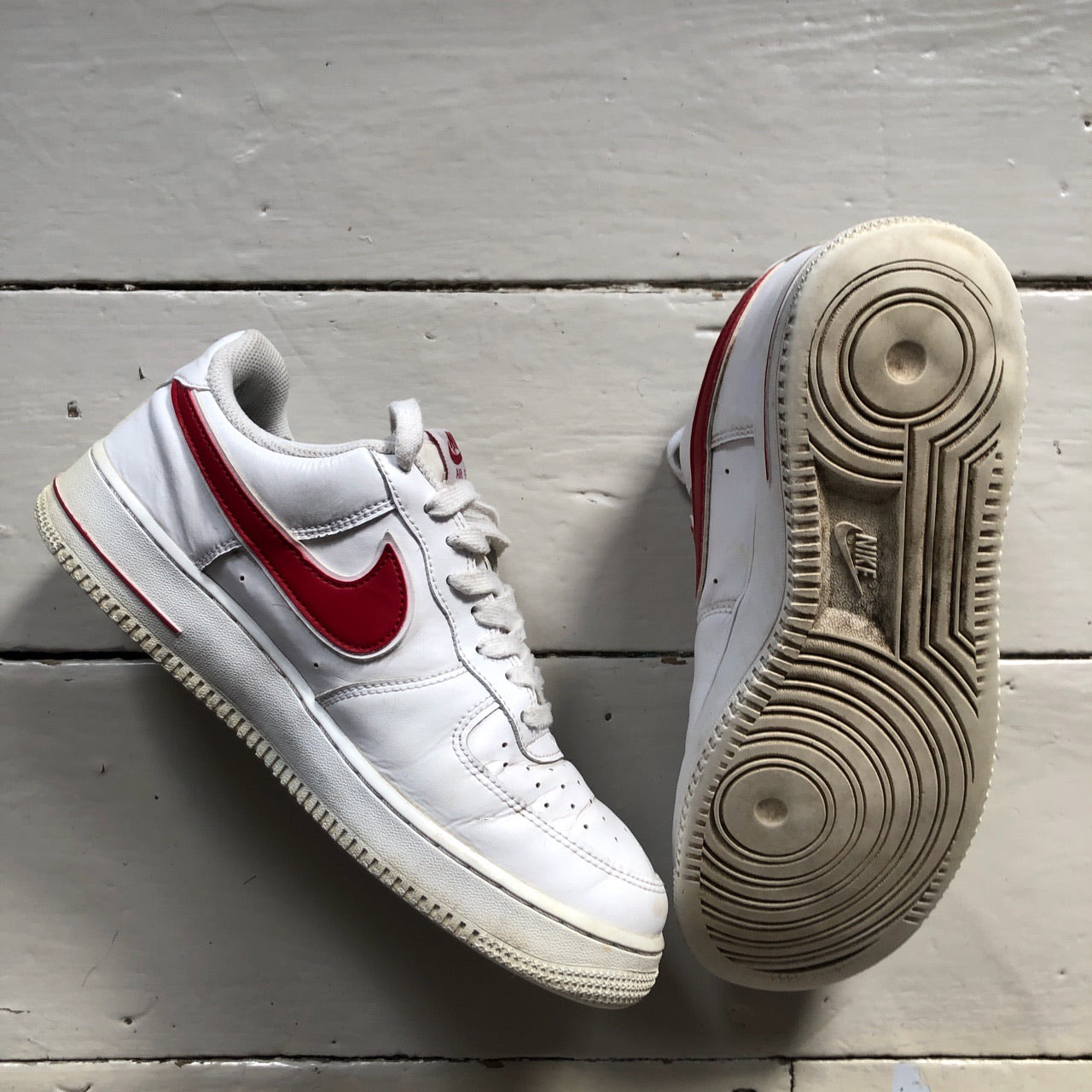 Nike Air Force 1 White and Red (UK 7)