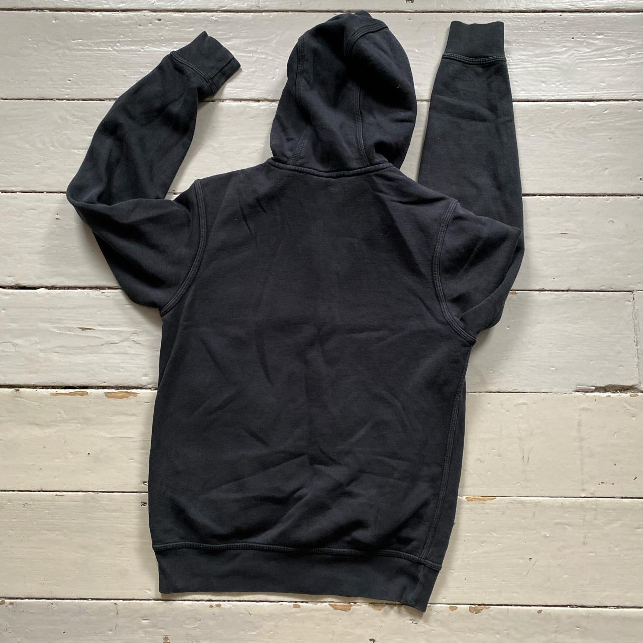 Nike Swoosh Black and White Hoodie (Small)