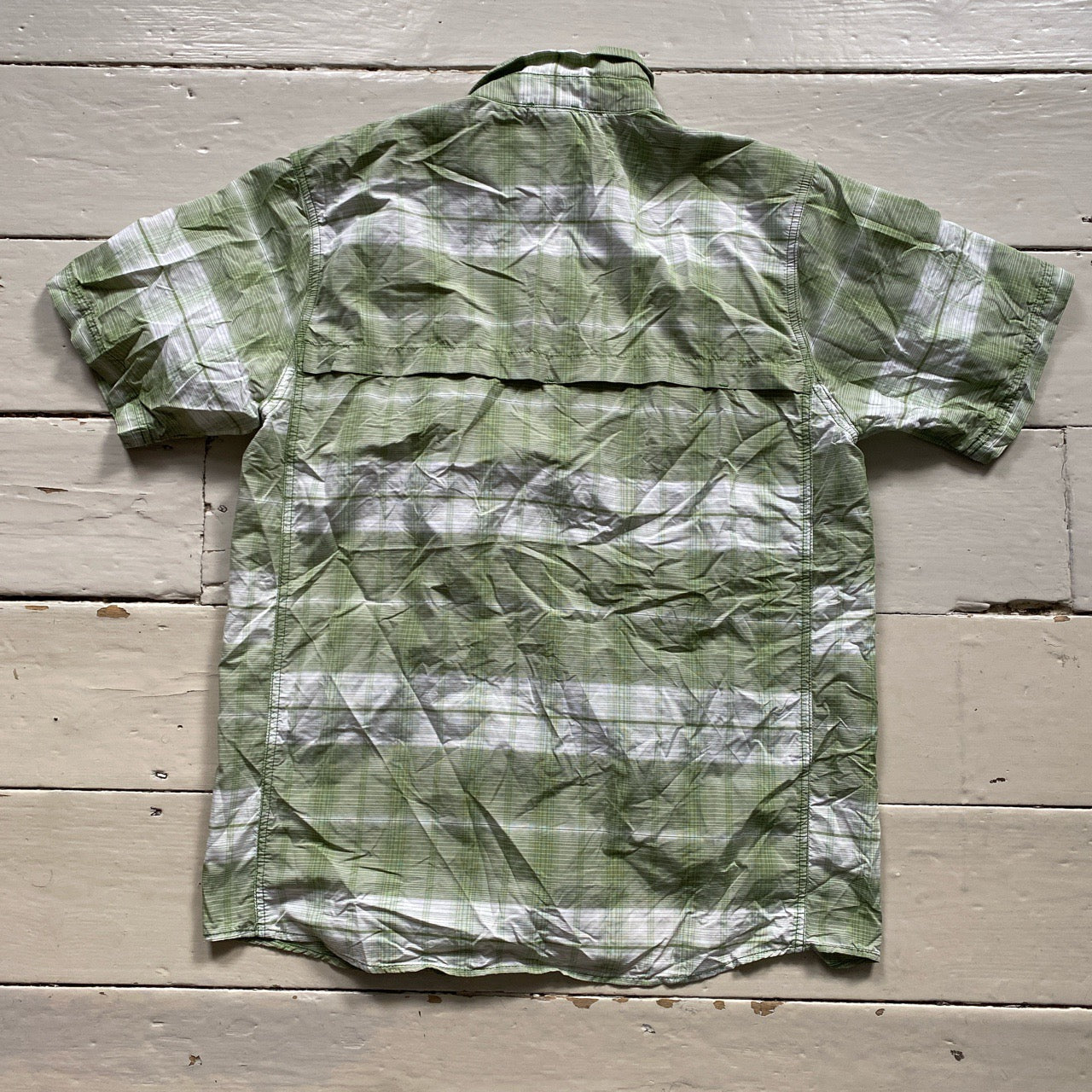 The North Face Plaid Green Shirt (Medium)