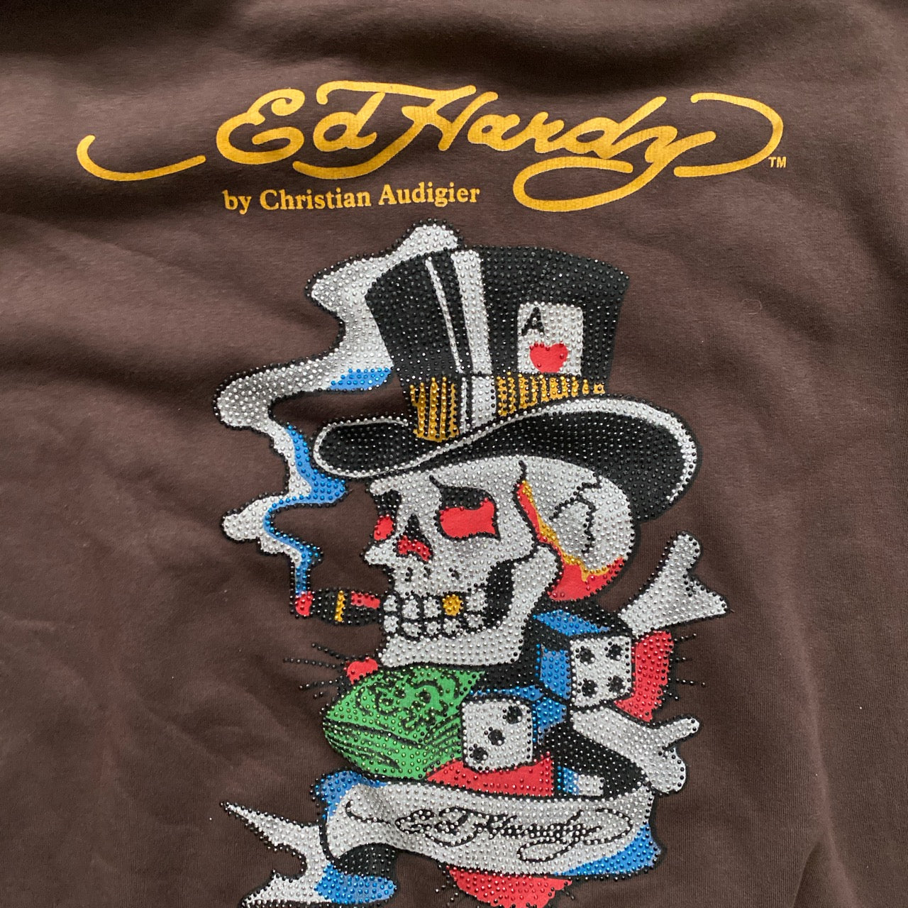 Ed Hardy Vintage Brown Hoodie (Medium)