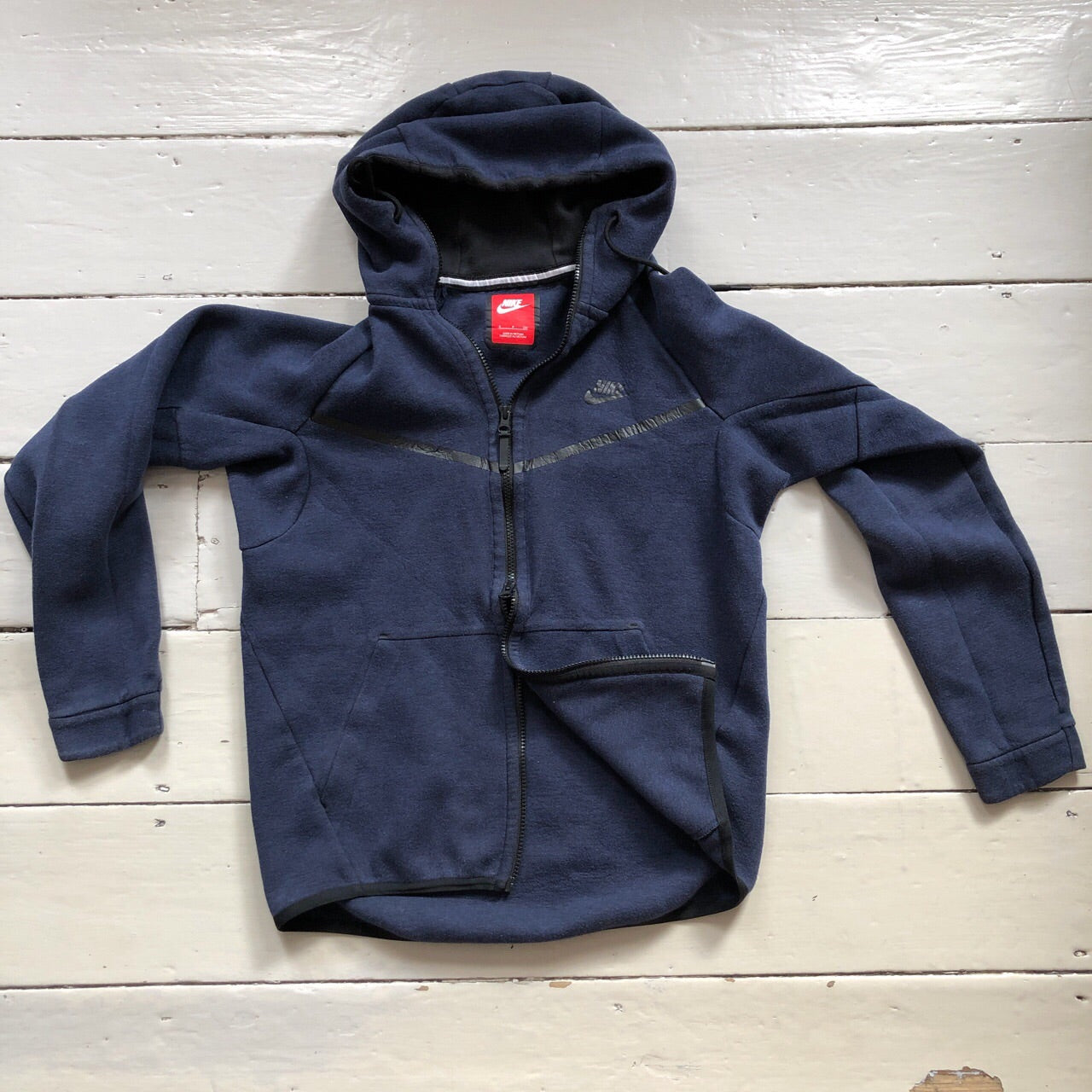 Nike Tech Fleece Navy Hoodie (Small)