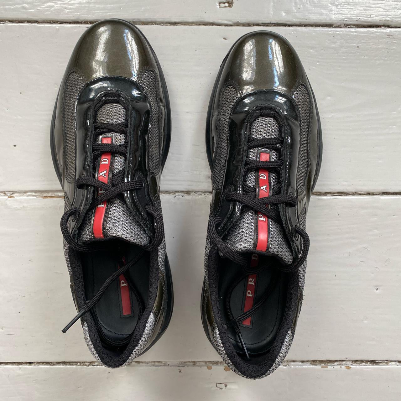 Prada Vintage Americas Cup Green Patent Shoes (UK 5)