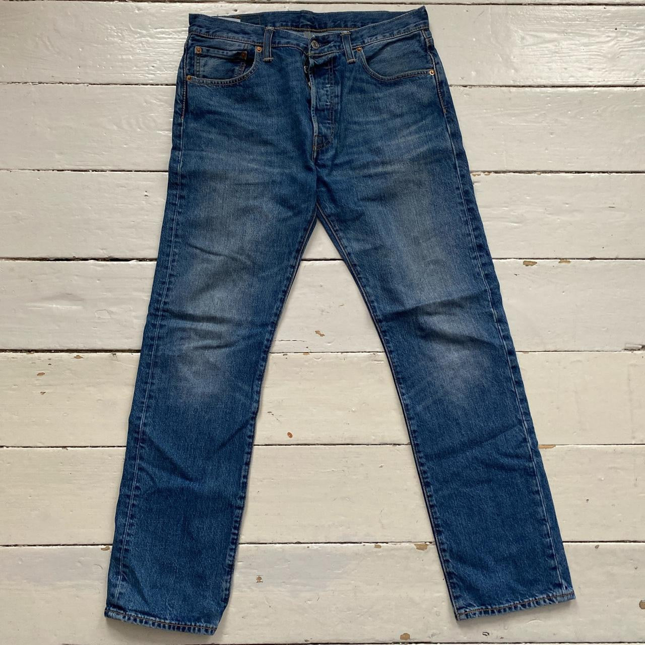 Levis 501 Navy Jeans (33/32)