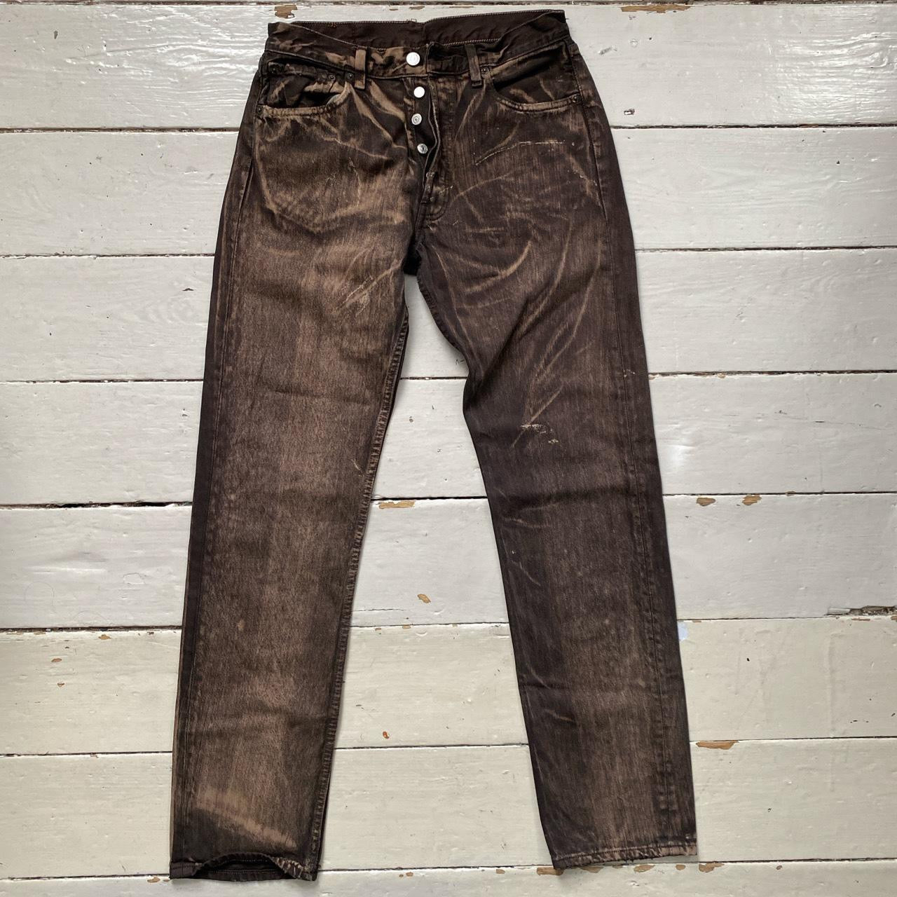 Levis 501 Brown Acid Wash Jeans (32/34)