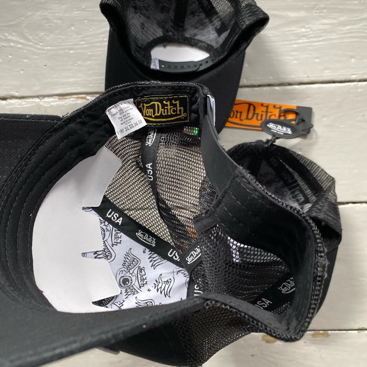 Von Dutch Black Trucker Caps