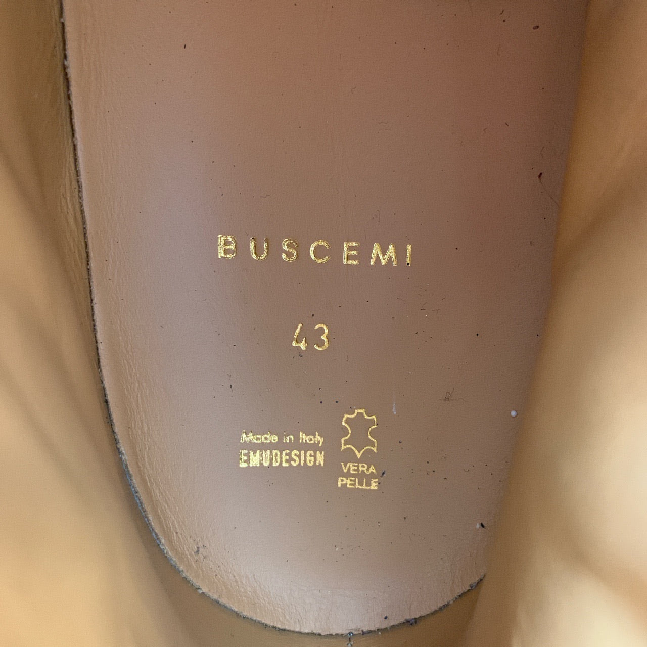 Buscemi Gold Leather Trainers (UK 9)