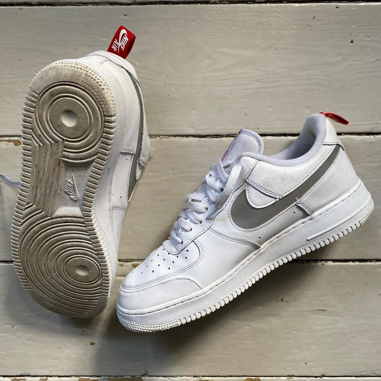 Nike Air Force 1 White Red Silver (UK 10)