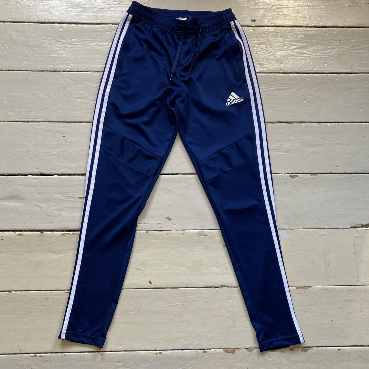 Adidas Navy Joggers (Small)
