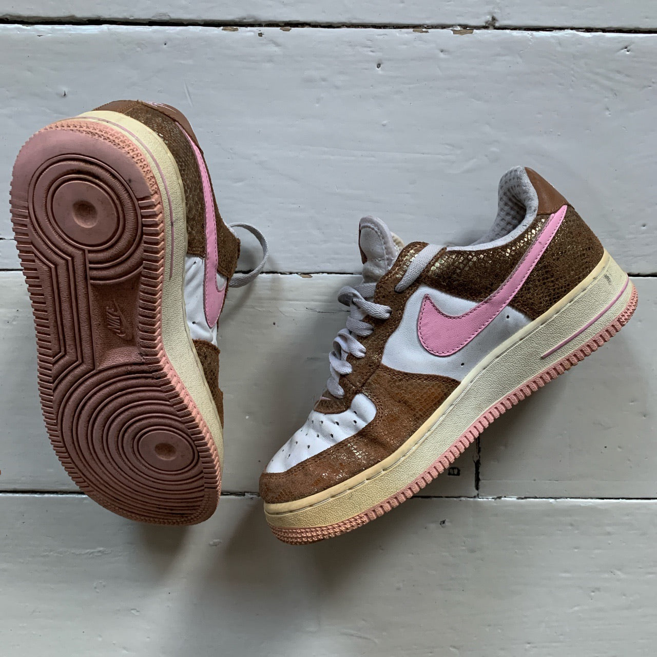Nike Air Force 1 Pink Snake Vintage (UK 5.5)