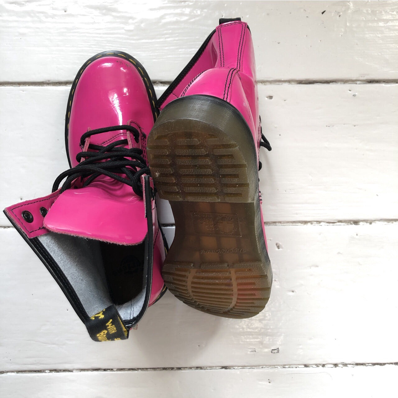 Dr Martens Pink Patent Boots (UK 5)