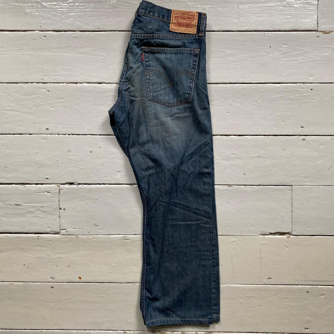Levis 514 Stonewash Blue Jeans (36/28)