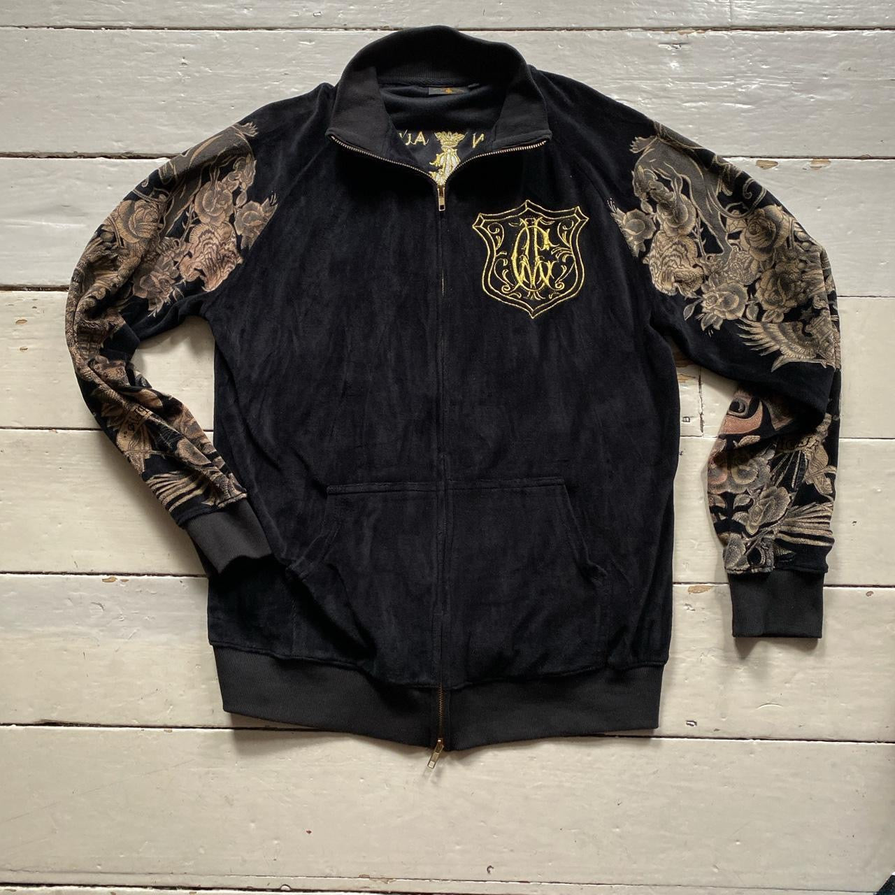 Christian Audigier Velour Zipped Jumper (Large)