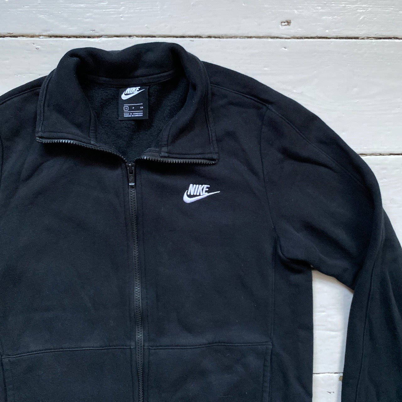 Nike Swoosh Black Zip Jumper (Small)