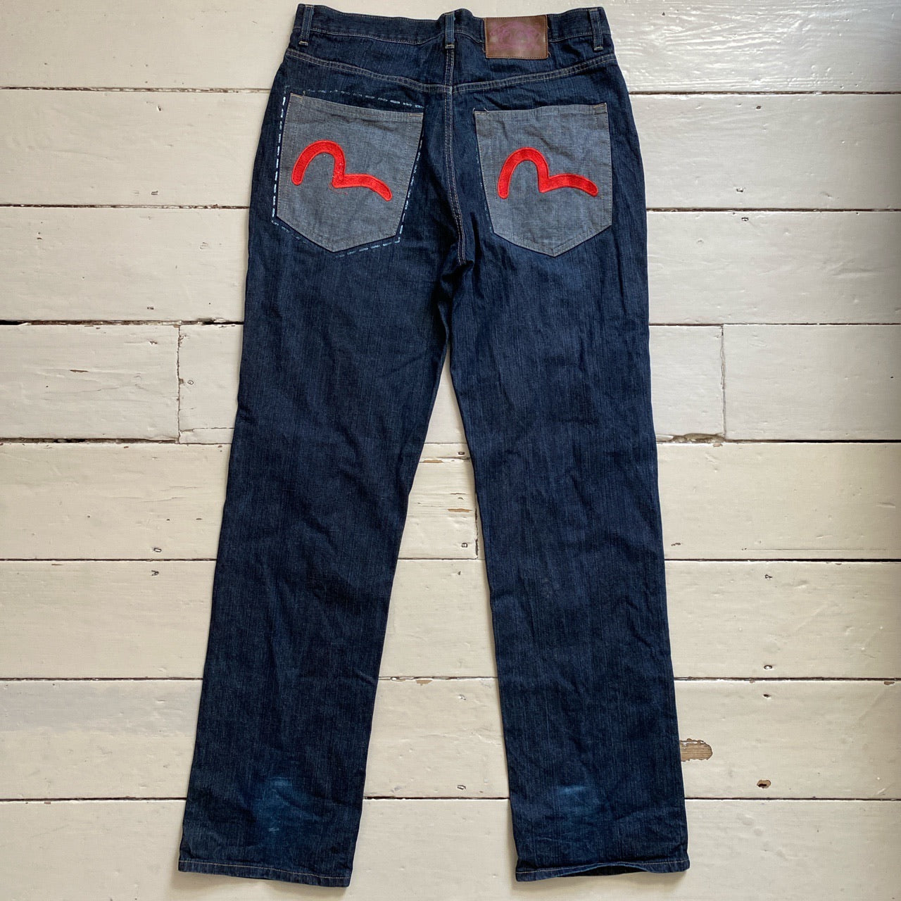 Evisu Vintage Patch Red Swoosh Jeans (34/34)