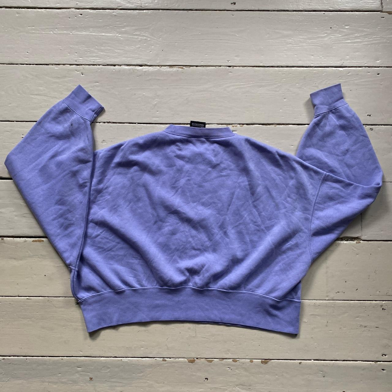 Nike Womens Purple and White Crop Jumper (Small)