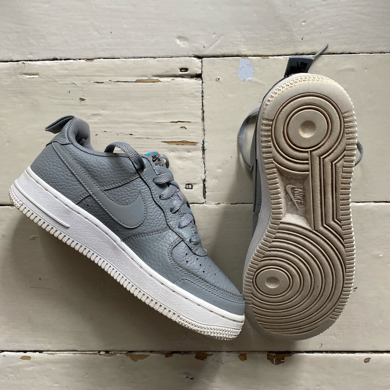 Nike Air Force 1 Grey and Blue (UK 4)