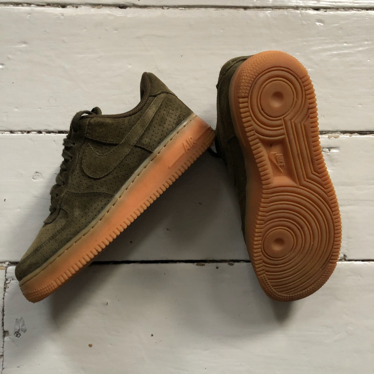 Nike Air Force 1 Khaki Suede (UK 5)
