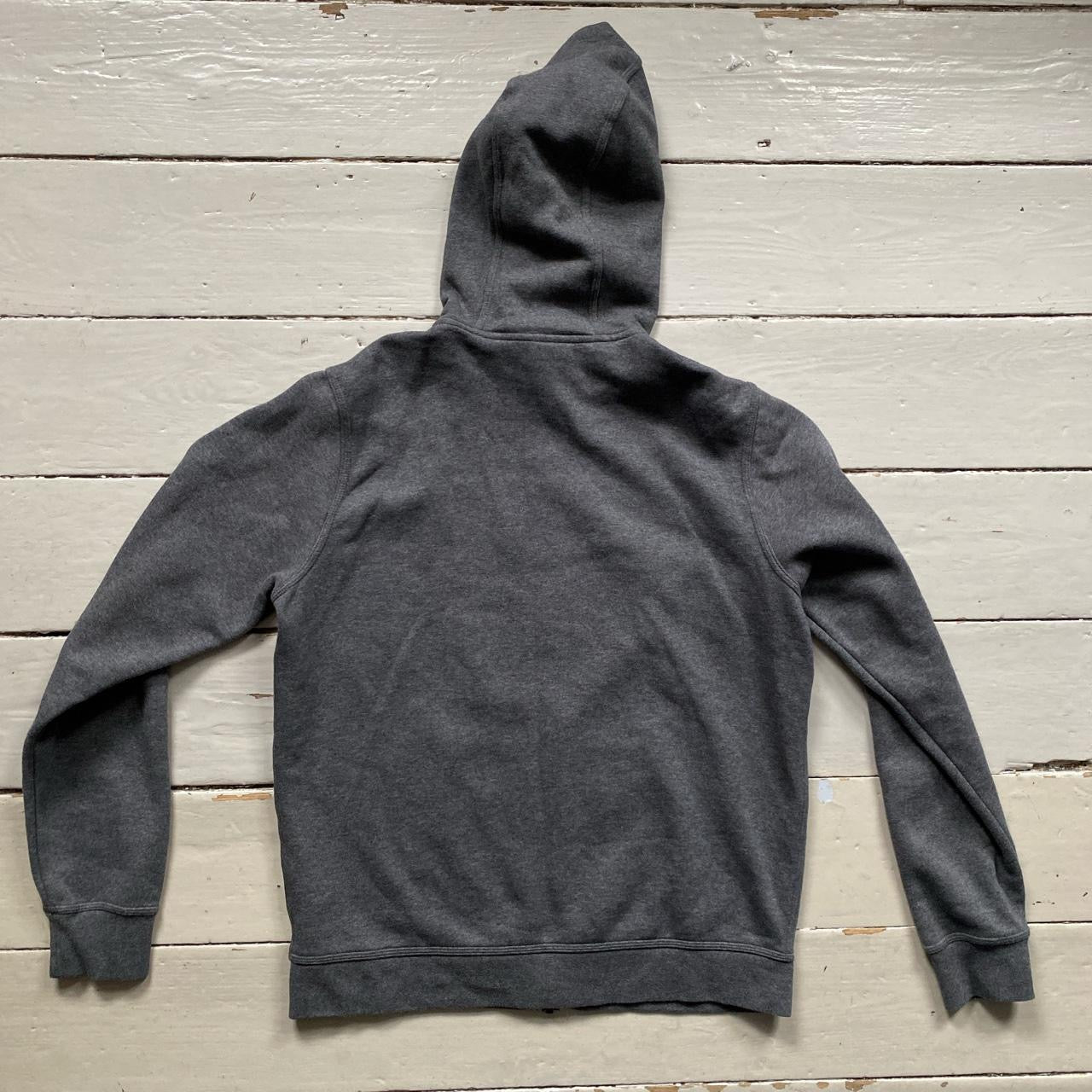 Nike Swoosh Grey and White Hoodie (Large)