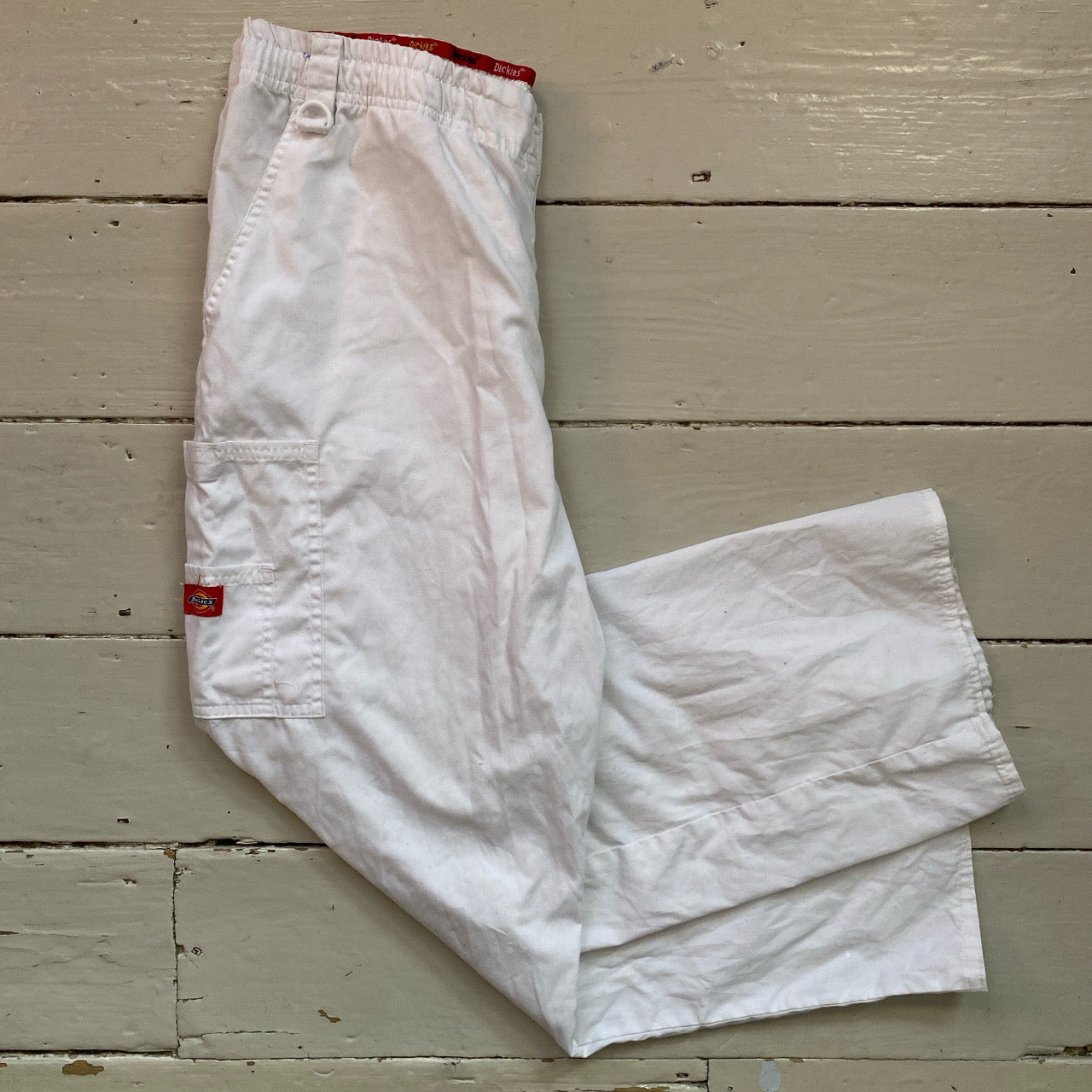 Dickies White Cargo Trousers (Large)