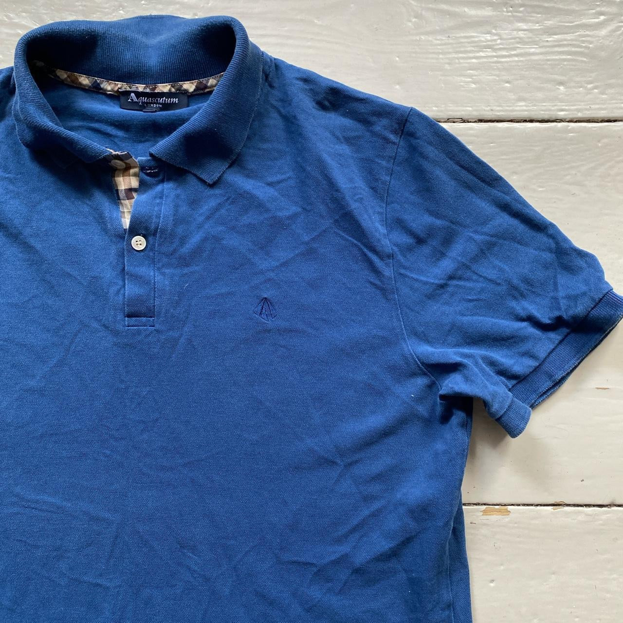 Aquascutum Blue Polo Shirt (XXL)
