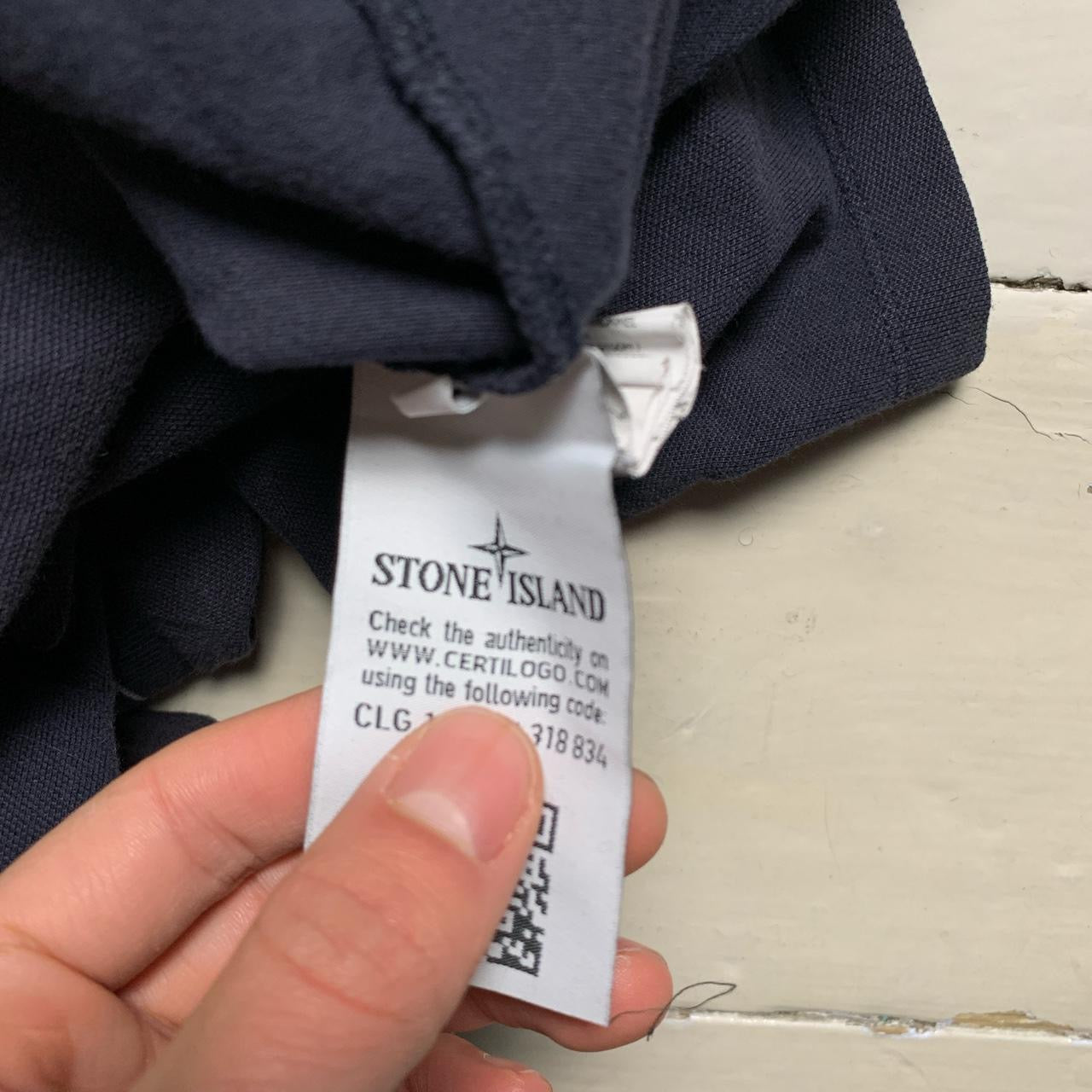 Stone Island Navy Polo (Small)