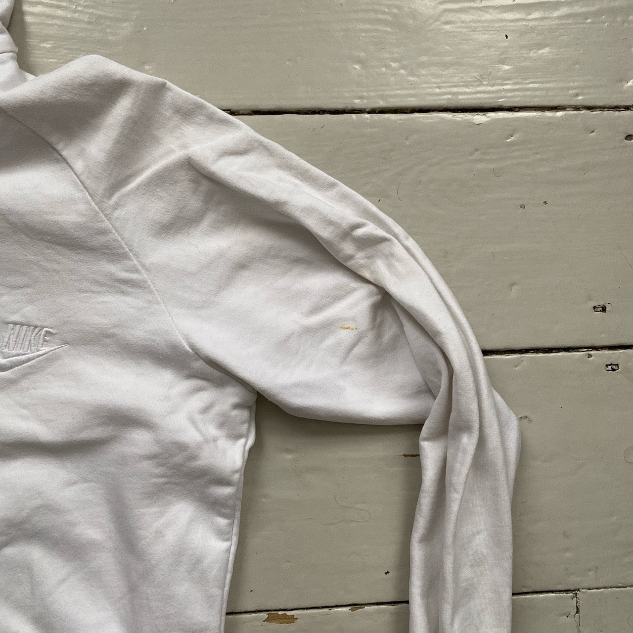 Nike White Swoosh Womens Hoodie (Large)