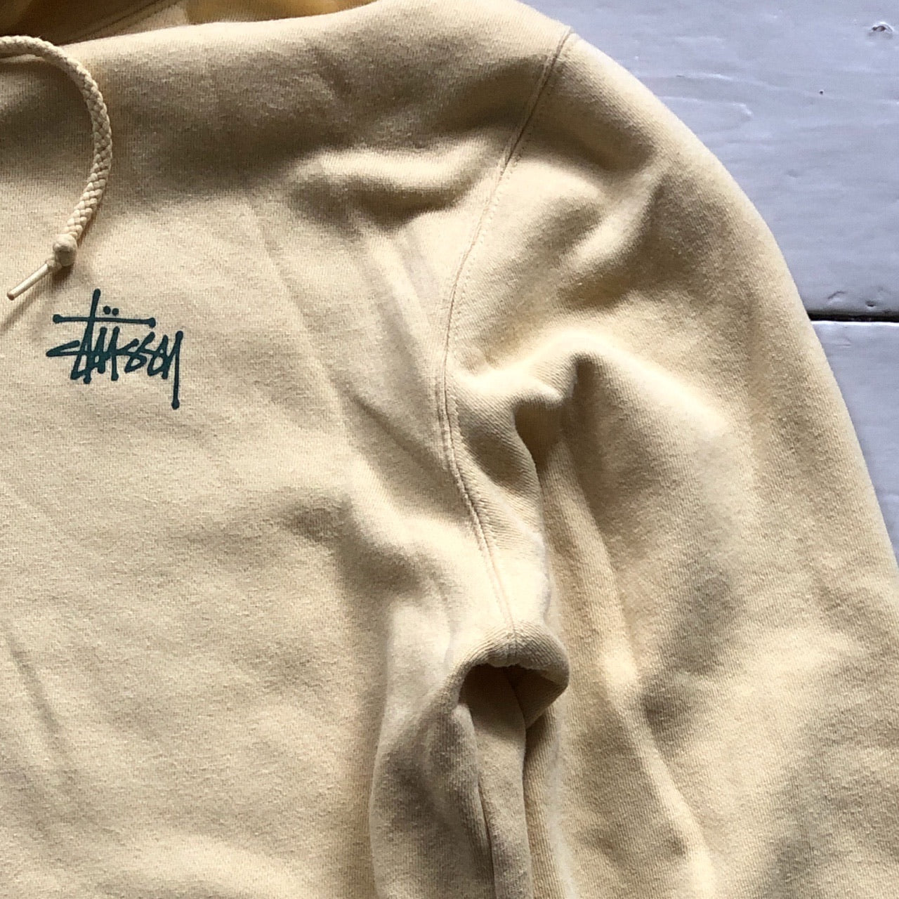 Stussy Big Logo Yellow Hoodie (Medium)