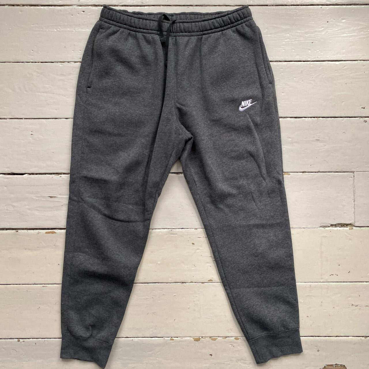Nike Swoosh Grey and White Joggers (Large)