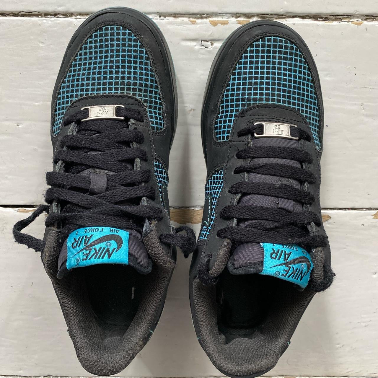 Nike Air Force 1 Black and Blue (UK 4)