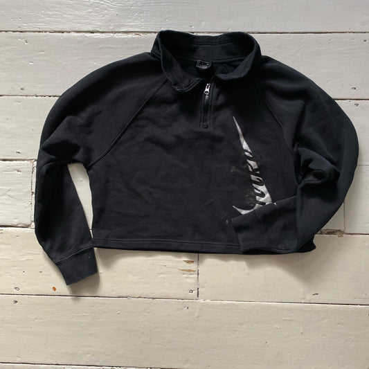 Nike Big Swoosh Womens Black Quarter Zip (Medium)