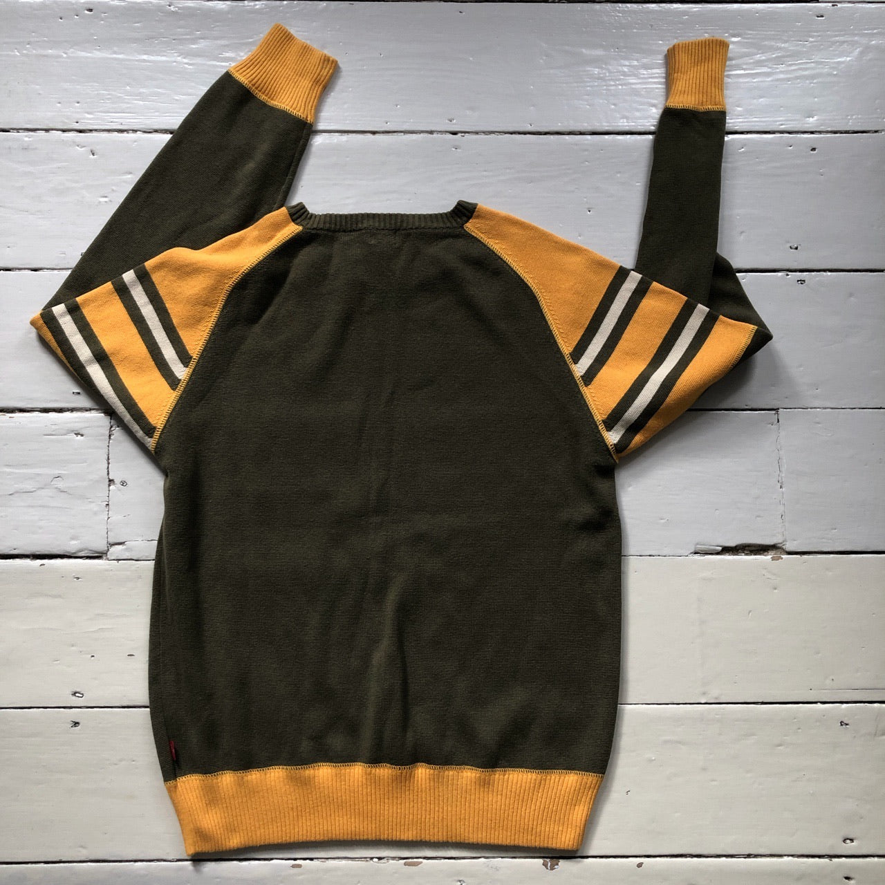 Levis Striped Yellow and Green Jumper (Medium)