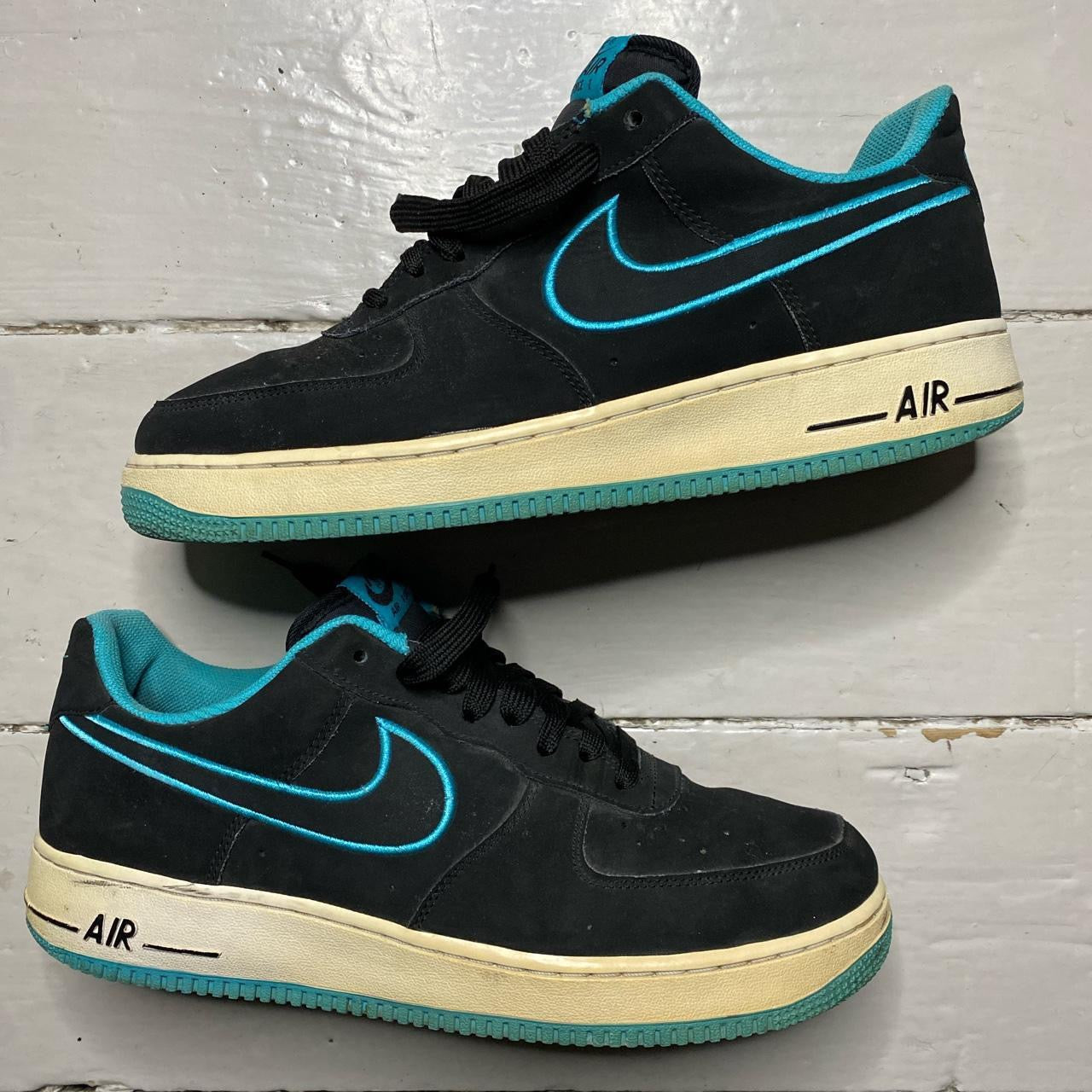 Nike Air Force 1 Black and Blue (UK 10)