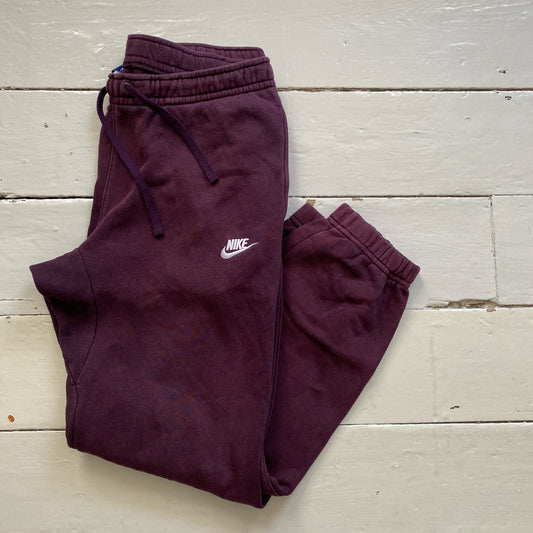 Nike Swoosh Burgundy Joggers (Large)