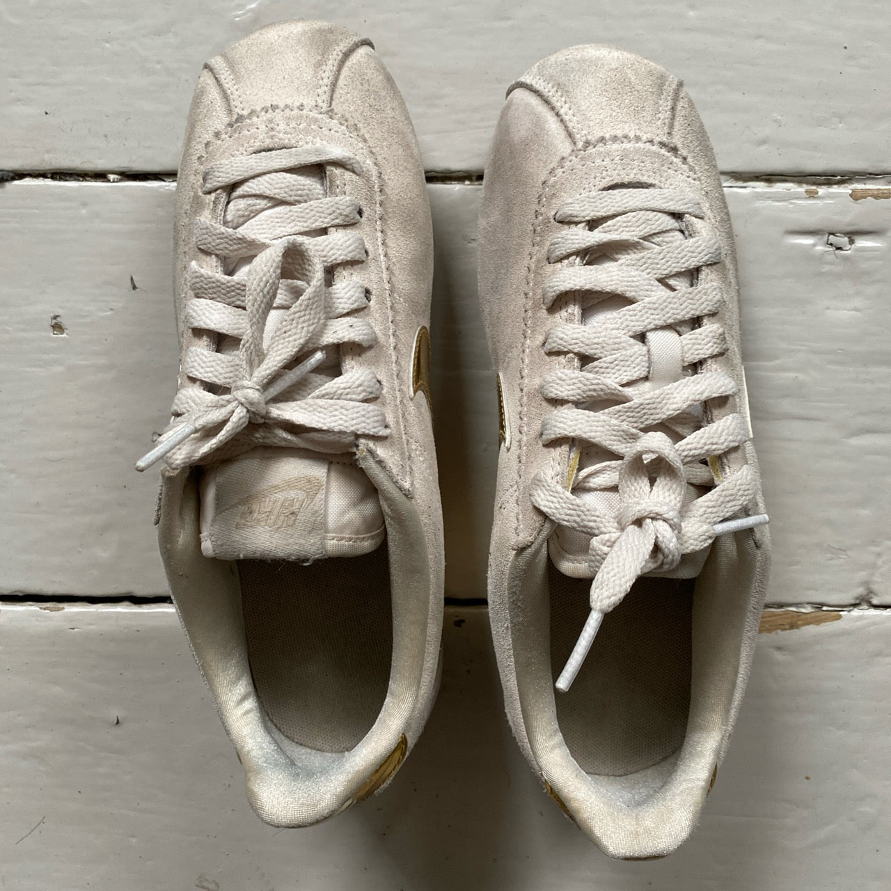 Nike Cortez Gold and Beige Suede (UK 4)
