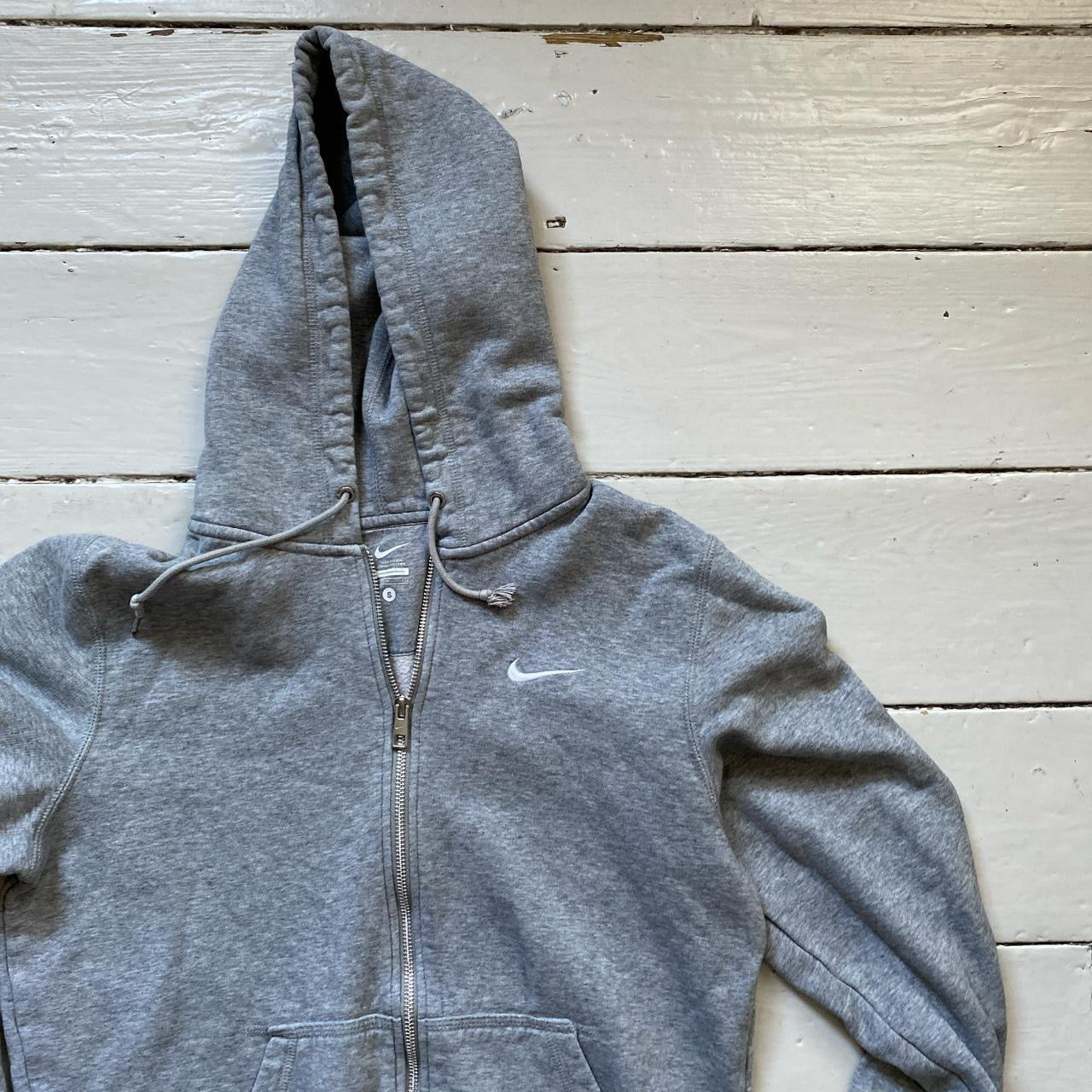 Nike Swoosh Grey Hoodie (Small)