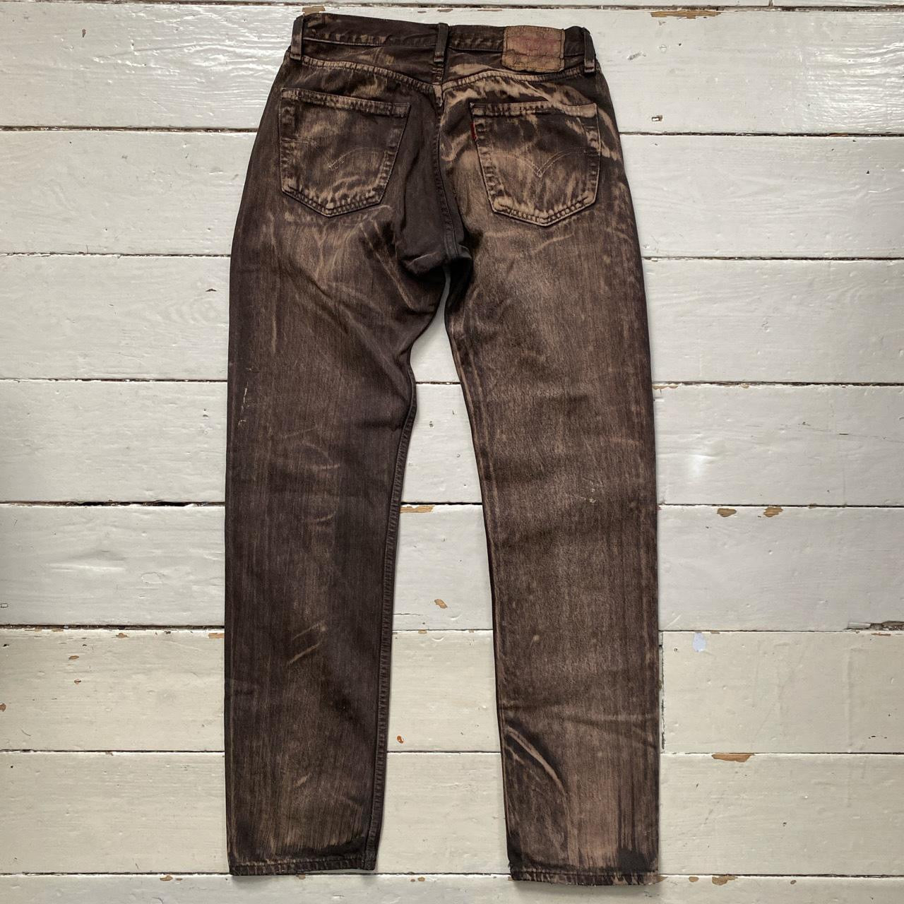 Levis 501 Brown Acid Wash Jeans (32/34)