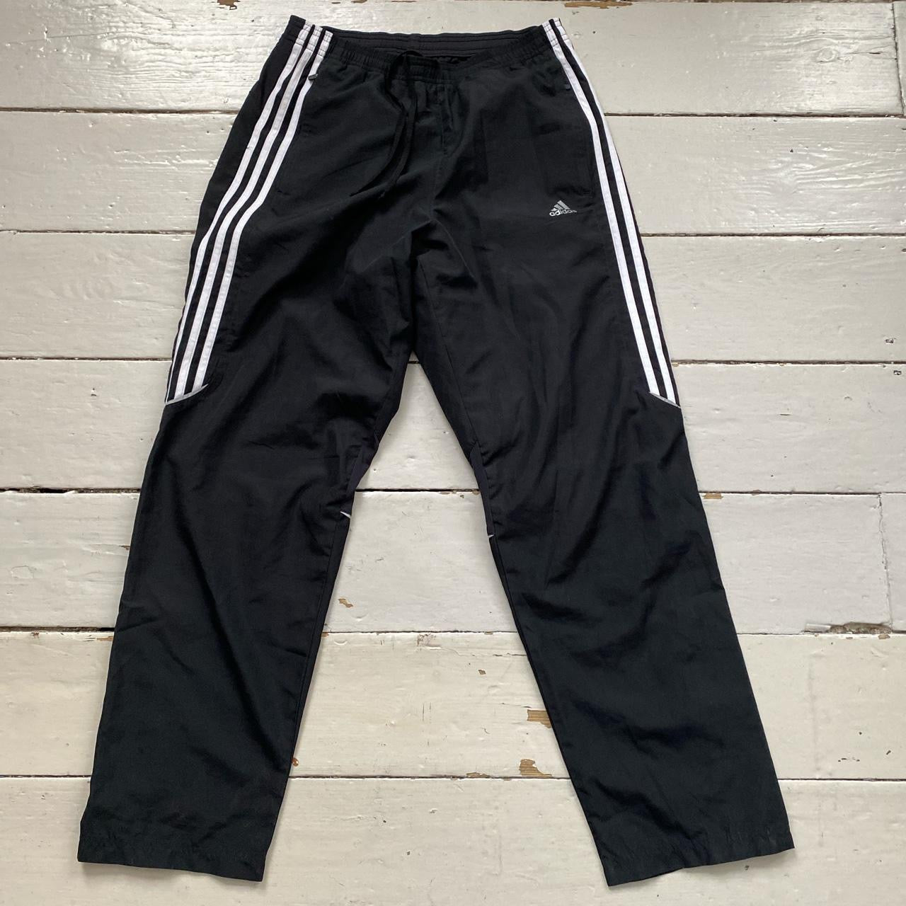 Adidas Black and White Shell Bottoms (Medium)