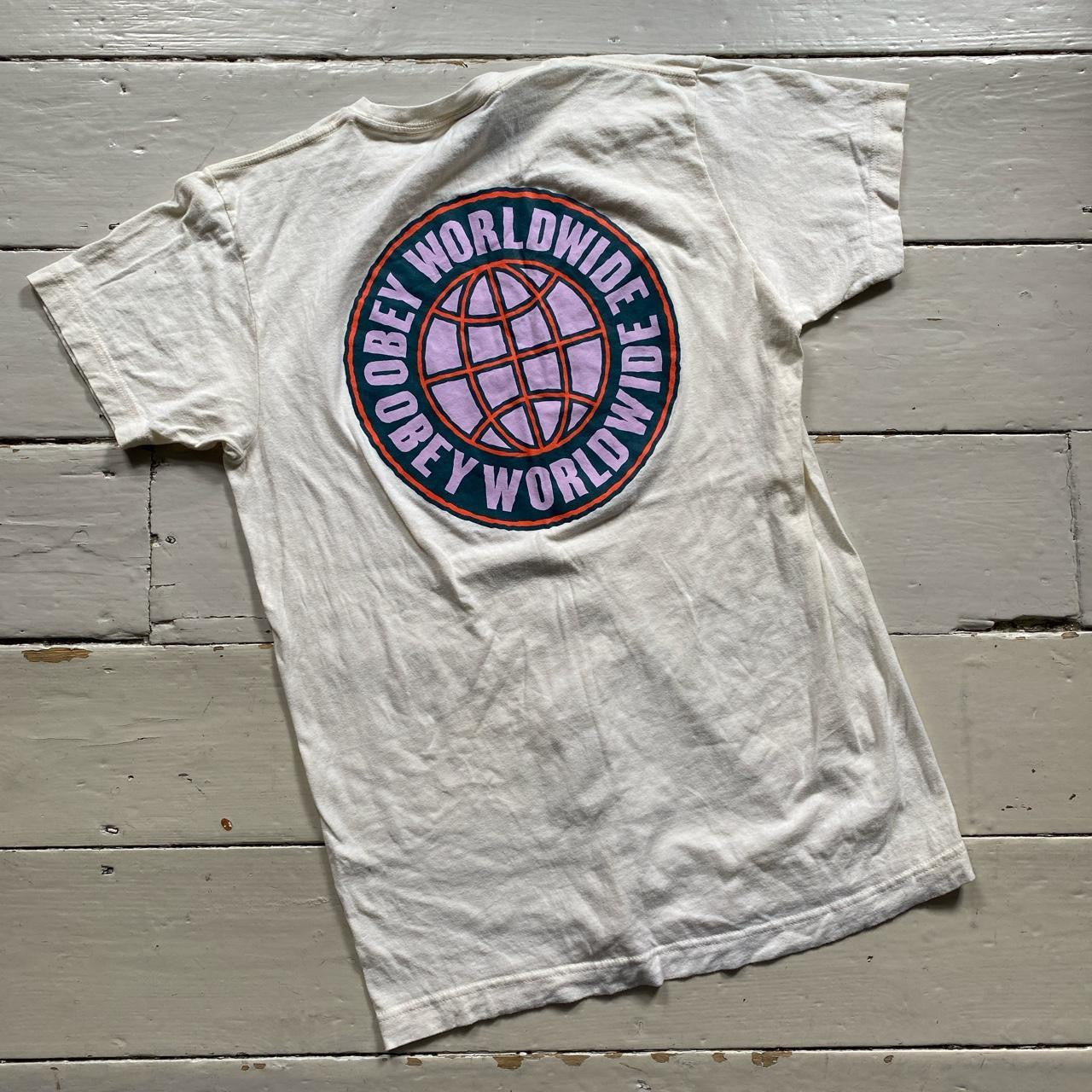 Obey White T Shirt (Medium)