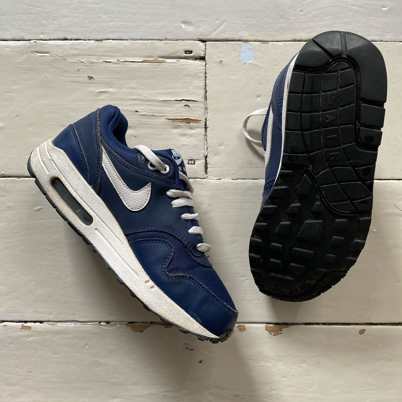 Nike Air Max 1 Navy Leather (UK 5.5)