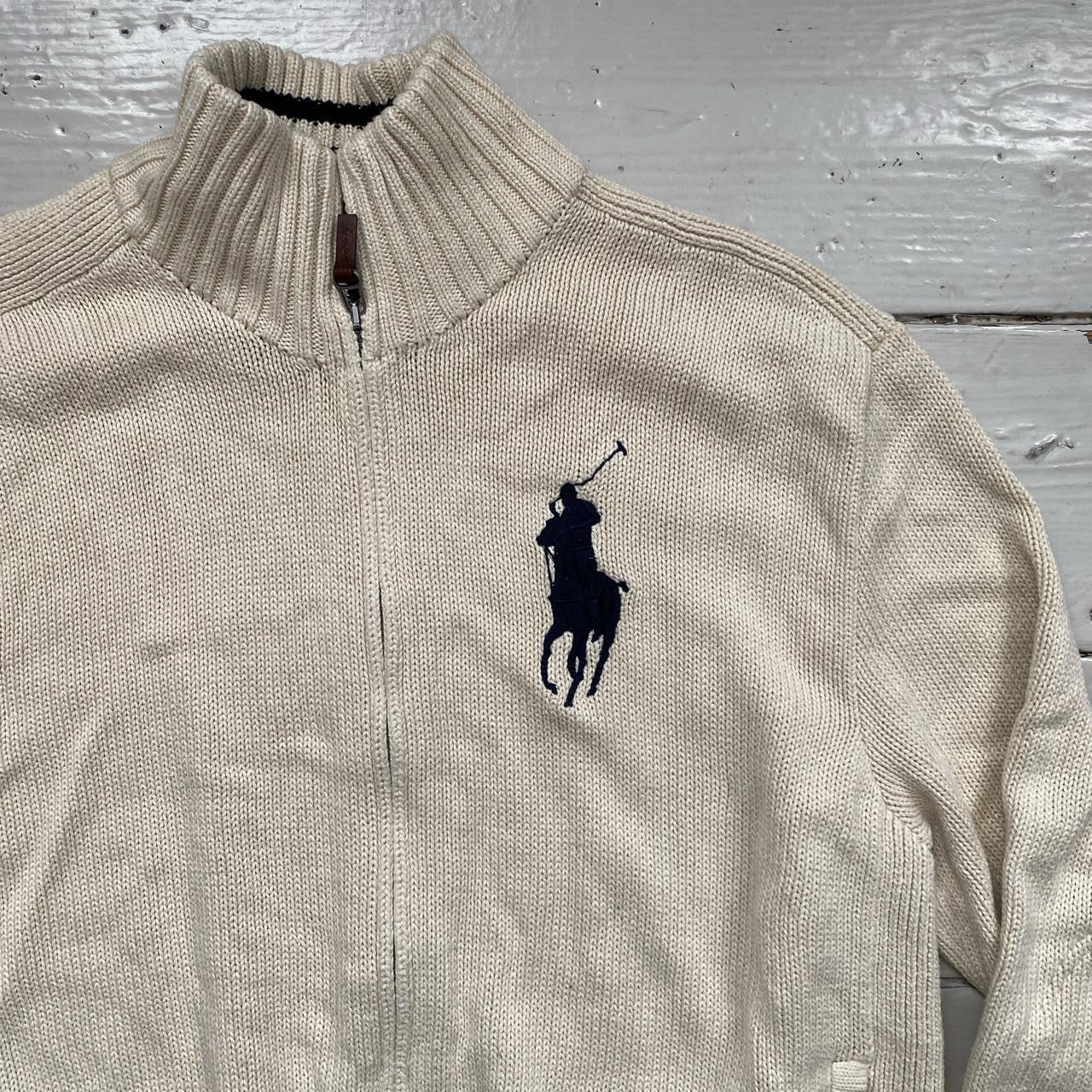 Polo Ralph Lauren Zip Cream Jumper (XL)